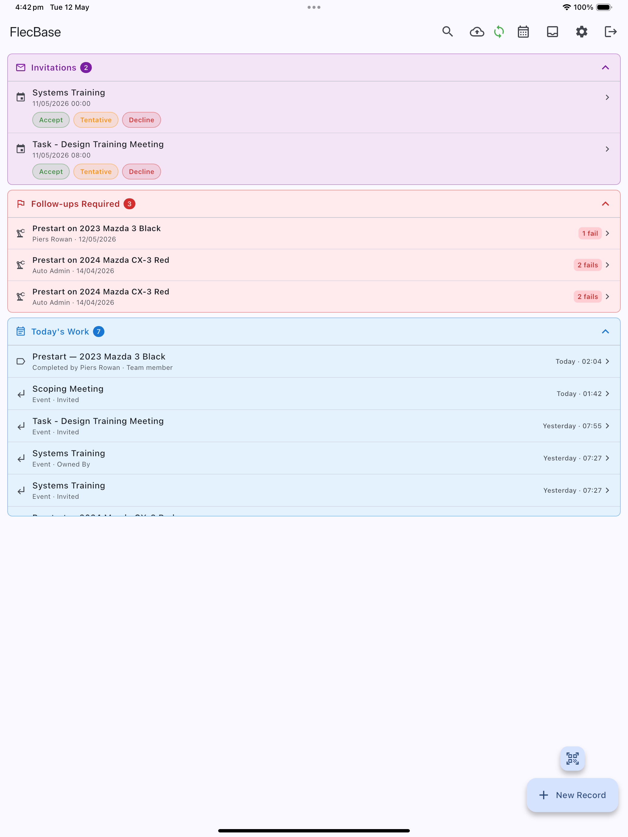 SafeStaff branded PDF report and compliance status on an iPad