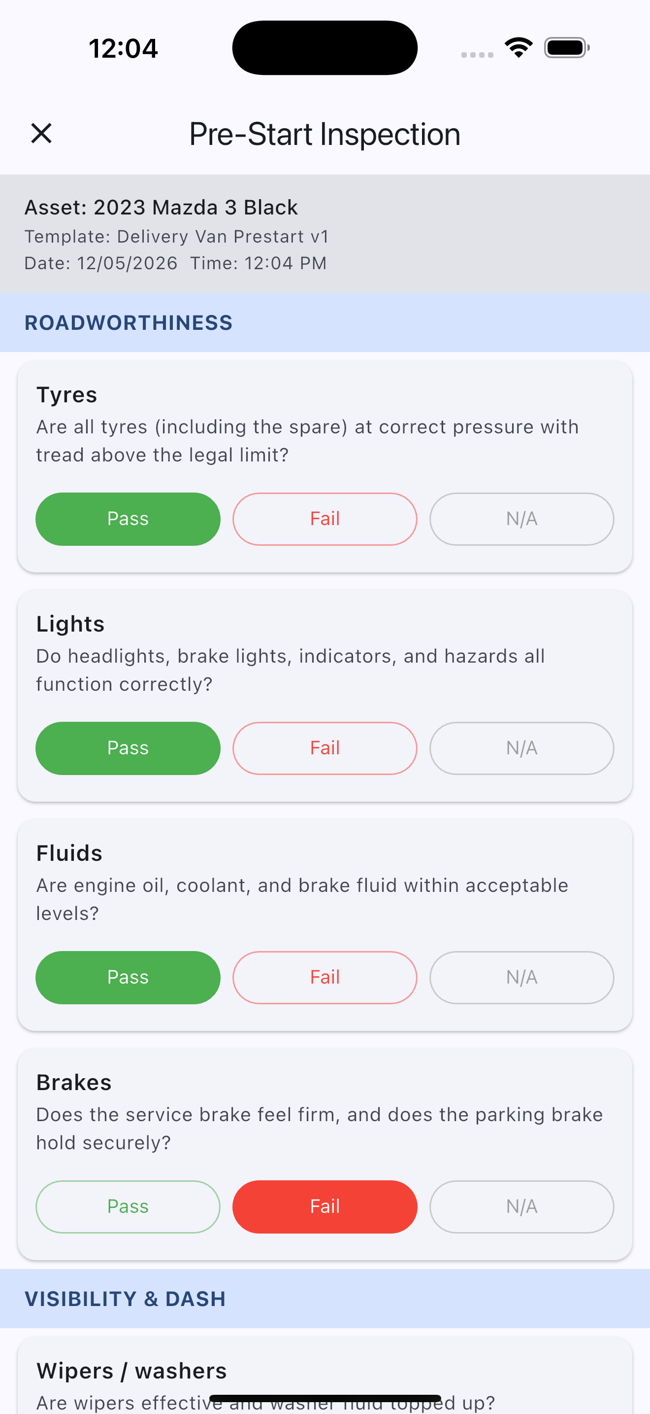 SafeStaff mobile app capturing job-site photos and notes